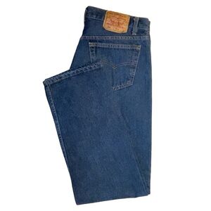 Levi’s Dark Wash Button Fly 501 Denim Jeans 34 X 32